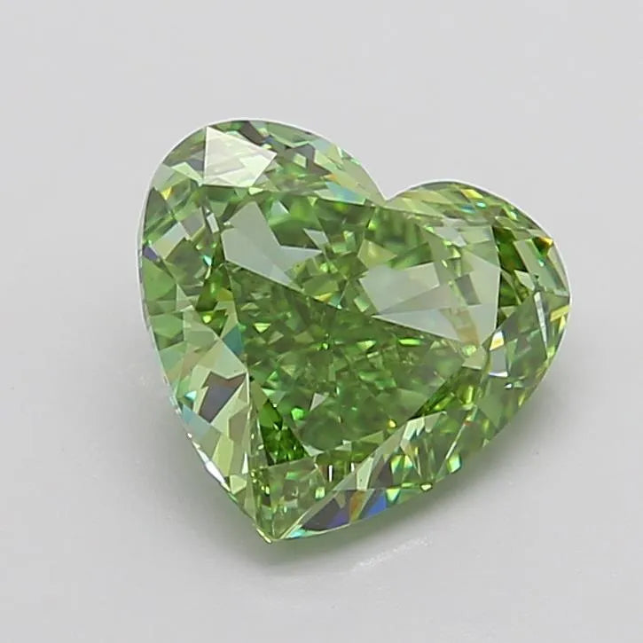 4.02ct Heart Lab Grown Diamond (Colour Fancy Vivid Green, Clarity VS1, IGI Certified)