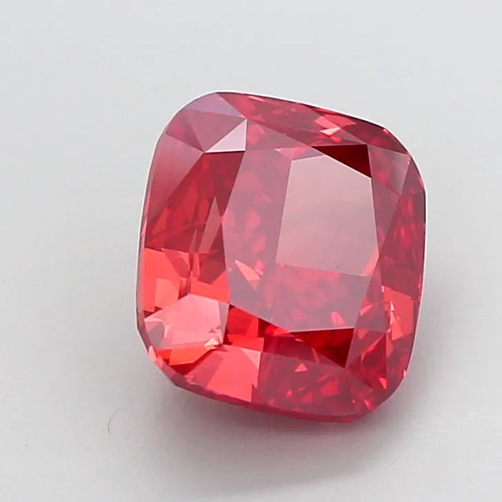 4.04ct Cushion modified Lab Grown Diamond (Colour Fancy Vivid Red, Clarity VS2, IGI Certified)