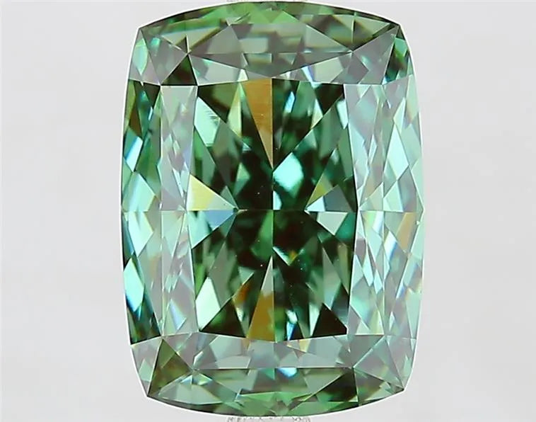 4.09ct Cushion modified Lab Grown Diamond (Colour Fancy Vivid Green, Clarity VS1, IGI Certified)