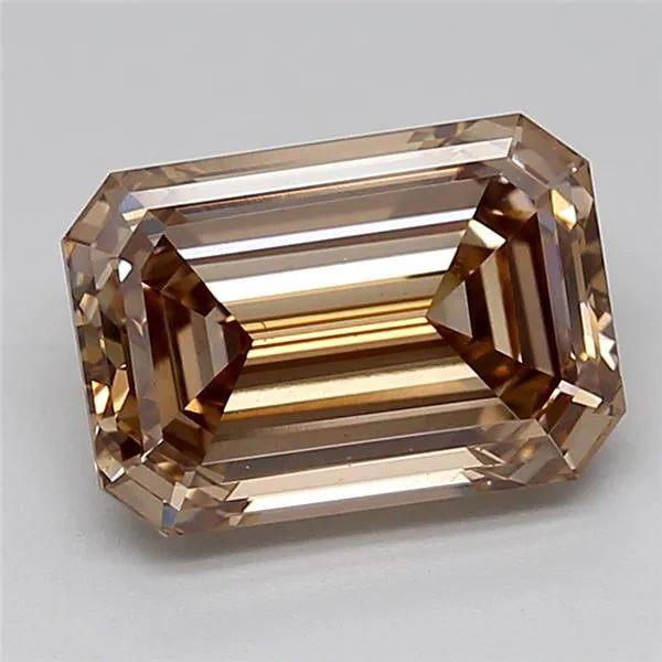 4.09ct Emerald Lab Grown Diamond (Colour Fancy Brown, Clarity VS1, IGI Certified)