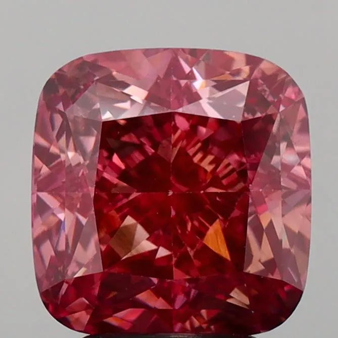 4.11ct Cushion modified Lab Grown Diamond (Colour Fancy Vivid Pink, Clarity VS2, IGI Certified)