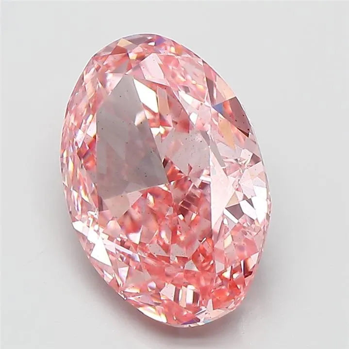 4.24ct Oval Lab Grown Diamond (Colour Fancy Vivid Pink, Clarity SI1, IGI Certified)