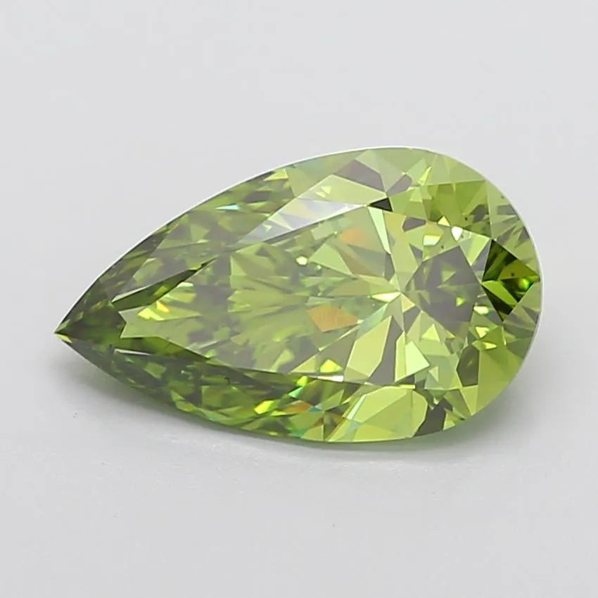 4.51ct Pear Lab Grown Diamond (Colour Fancy Vivid Green, Clarity VS2, IGI Certified)
