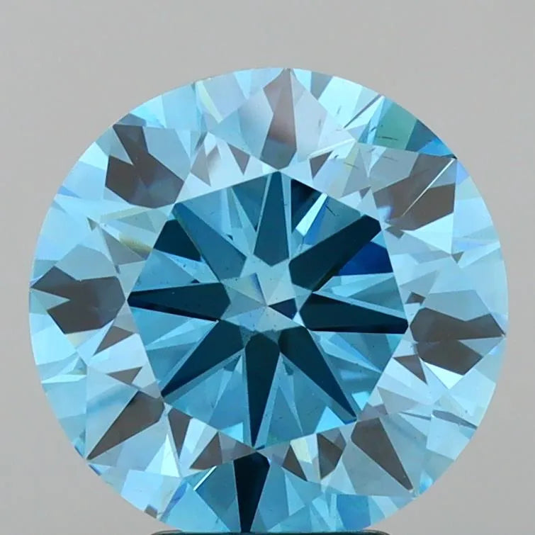 4.51ct Round Lab Grown Diamond (Colour Fancy Vivid Blue, Clarity VS2, Cut ID, IGI Certified)
