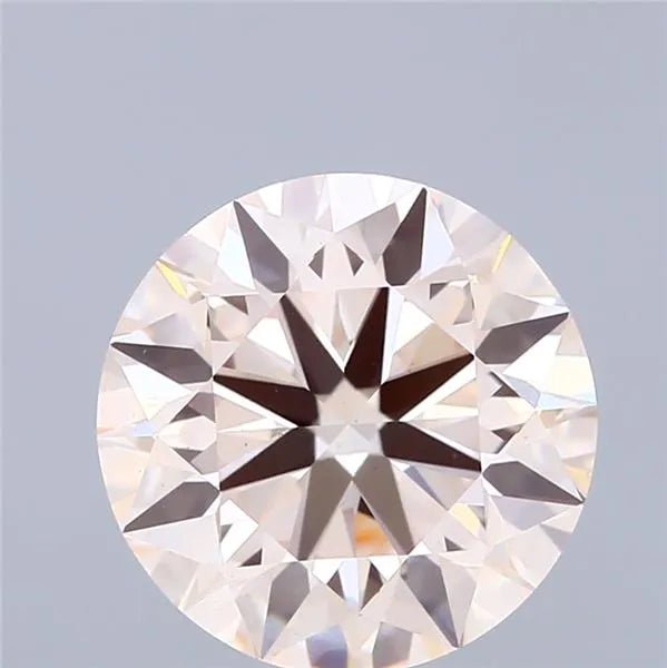 4.00ct Round Lab Grown Diamond (Colour Light Orange Pink, Clarity VS2, Cut ID, IGI Certified) - Jewelry by Cleo