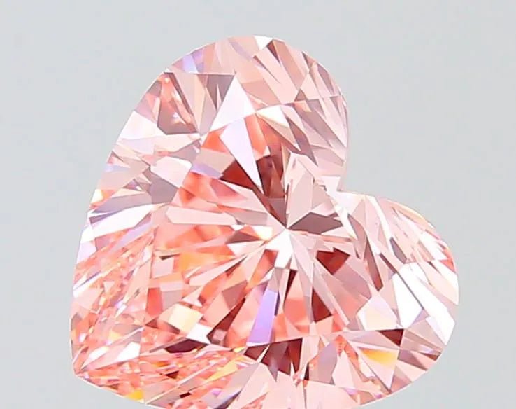 4.01ct Heart Lab Grown Diamond (Colour Fancy Vivid Pink, Clarity VVS2, IGI Certified) - Jewelry by Cleo