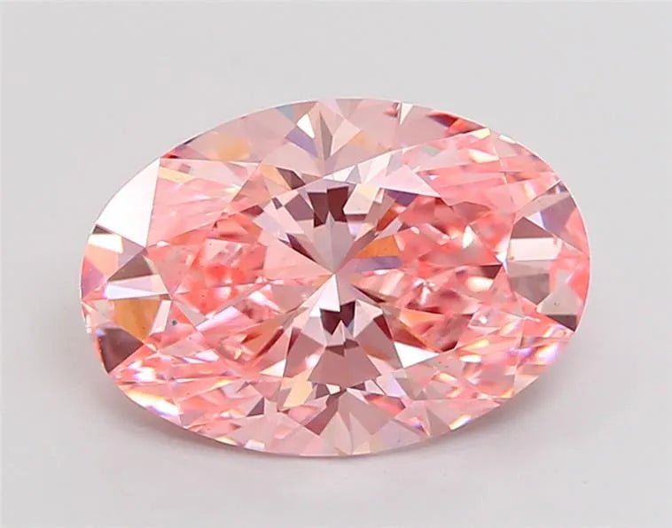 4.01ct Oval Lab Grown Diamond (Colour Fancy Vivid Pink, Clarity VS2, IGI Certified) - Jewelry by Cleo