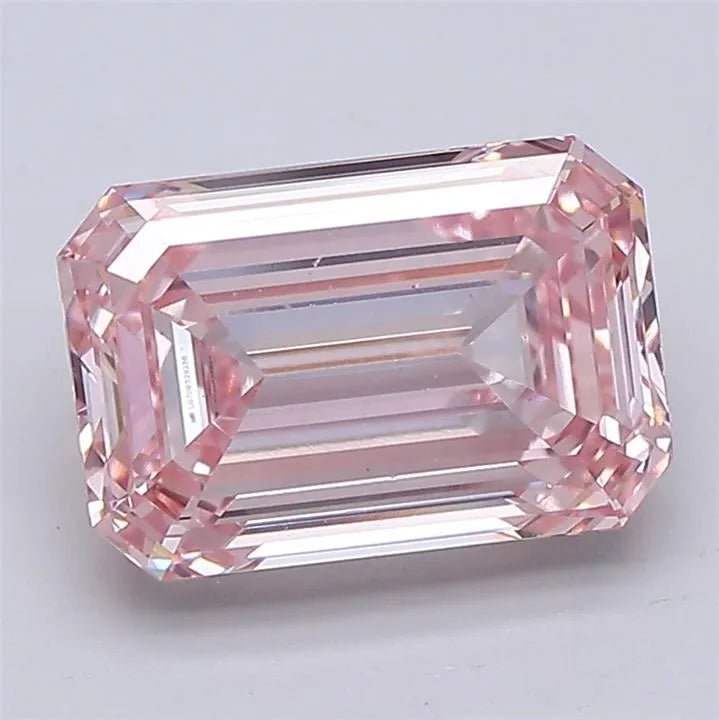 4.05ct Emerald Lab Grown Diamond (Colour Fancy Intense Pink, Clarity VS1, IGI Certified) - Jewelry by Cleo