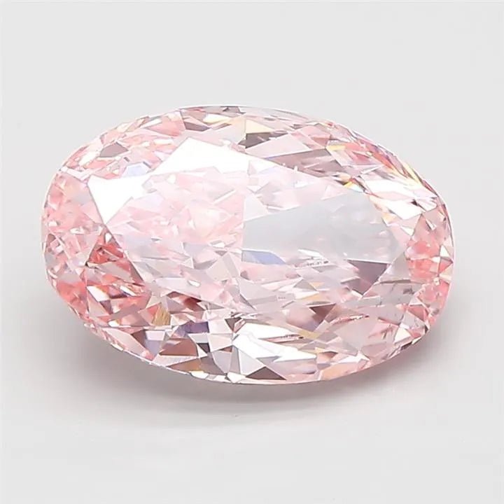 4.06ct Oval Lab Grown Diamond (Colour Fancy Vivid Pink, Clarity VS2, IGI Certified) - Jewelry by Cleo