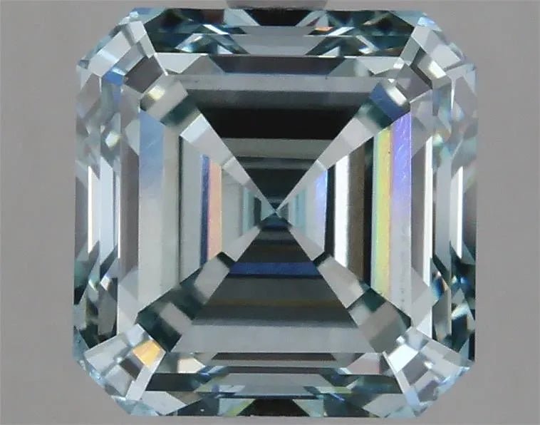 4.07ct Asscher Lab Grown Diamond (Colour Fancy Blue Green, Clarity VS2, IGI Certified) - Jewelry by Cleo