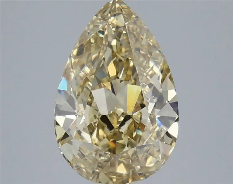 4.09ct Pear Lab Grown Diamond (Colour Fancy Intense Yellow, Clarity VVS2, IGI Certified) - Jewelry by Cleo