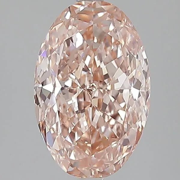 4.53ct Oval Lab Grown Diamond (Colour Fancy Vivid Orange Pink, Clarity VS1, IGI Certified) - Jewelry by Cleo