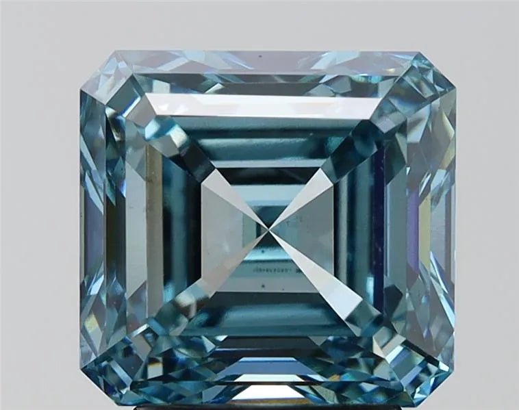 4.62ct Asscher Lab Grown Diamond (Colour Fancy Vivid Blue, Clarity VS1, IGI Certified) - Jewelry by Cleo