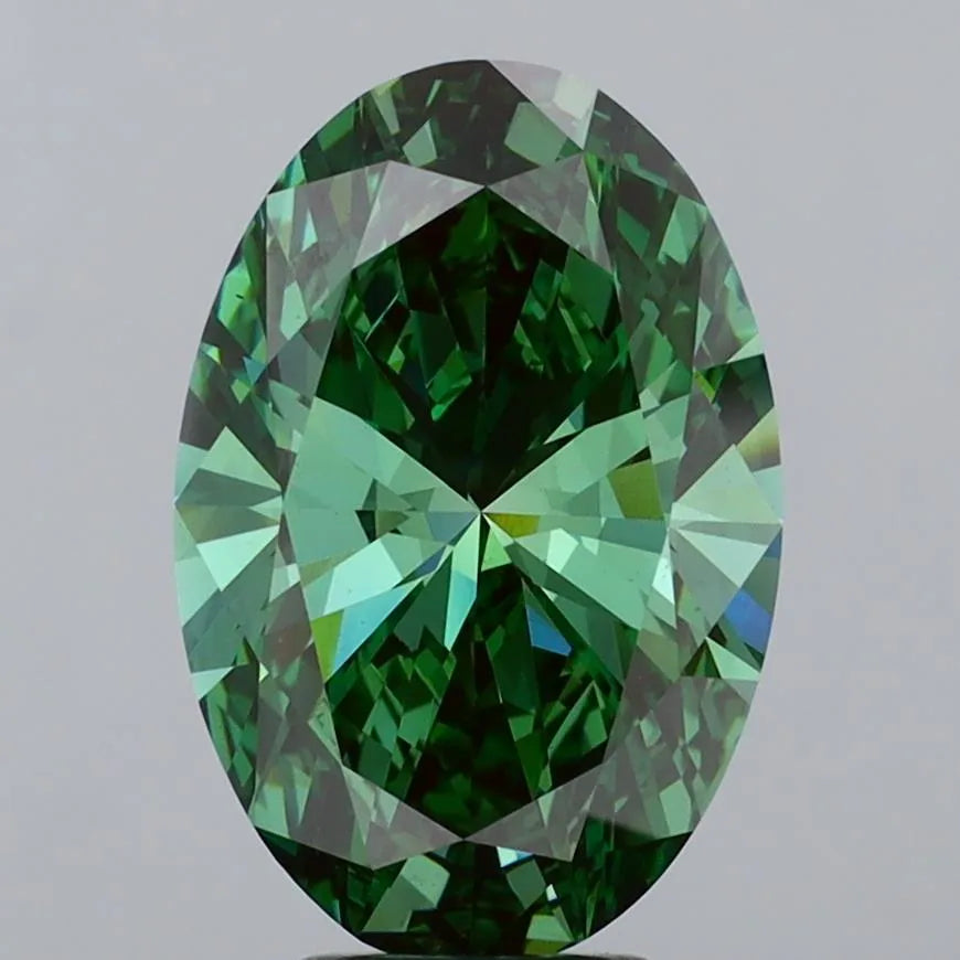 5.00ct Oval Lab Grown Diamond (Colour Fancy Vivid Green, Clarity VS1, IGI Certified)