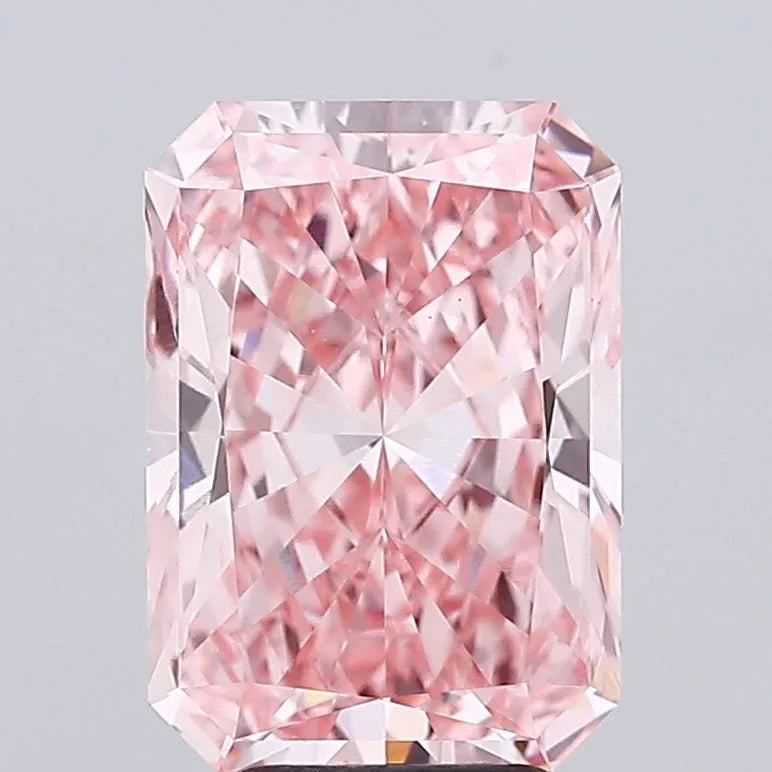 5.06ct Radiant Lab Grown Diamond (Colour Fancy Vivid Pink, Clarity VS1, IGI Certified)