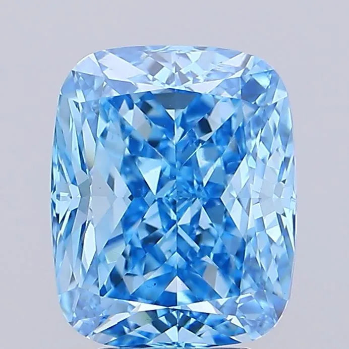5.50ct Cushion modified Lab Grown Diamond (Colour Fancy Vivid Blue, Clarity VS1, IGI Certified)