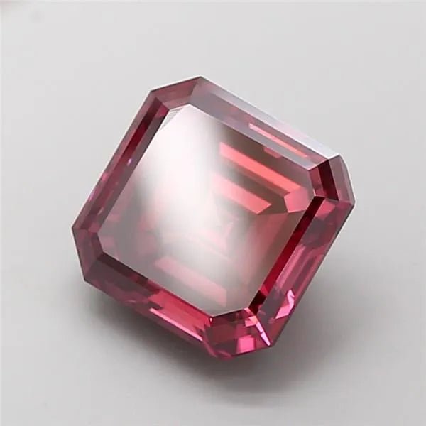 5.00ct Asscher Lab Grown Diamond (Colour Fancy Deep Pink, Clarity VS1, IGI Certified) - Jewelry by Cleo