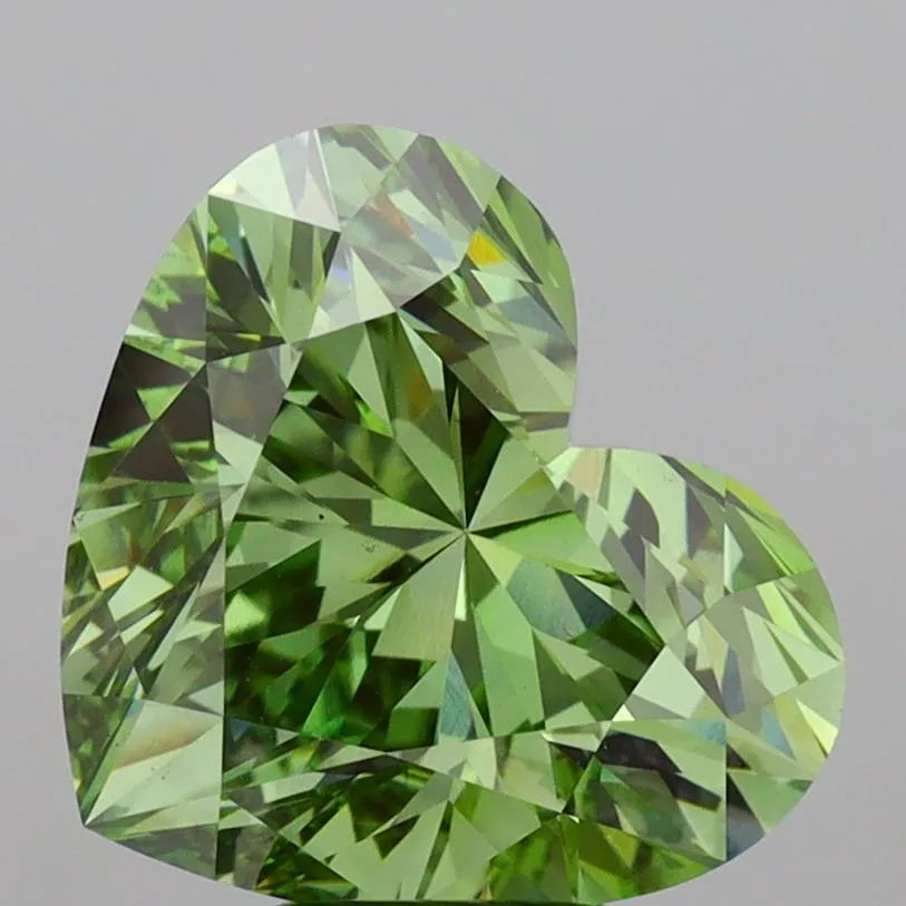 6.02ct Heart Lab Grown Diamond (Colour Fancy Vivid Green, Clarity VS1, IGI Certified)