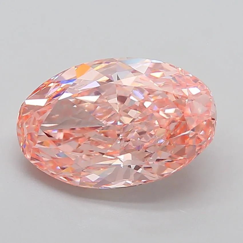 7.04ct Oval Lab Grown Diamond (Colour Fancy Intense Pink, Clarity VS1, IGI Certified) - Jewelry by Cleo