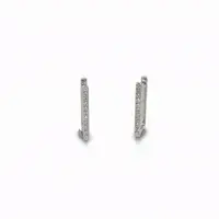 14k Gold Pavé Diamond Rectangle Earrings — Small or Large