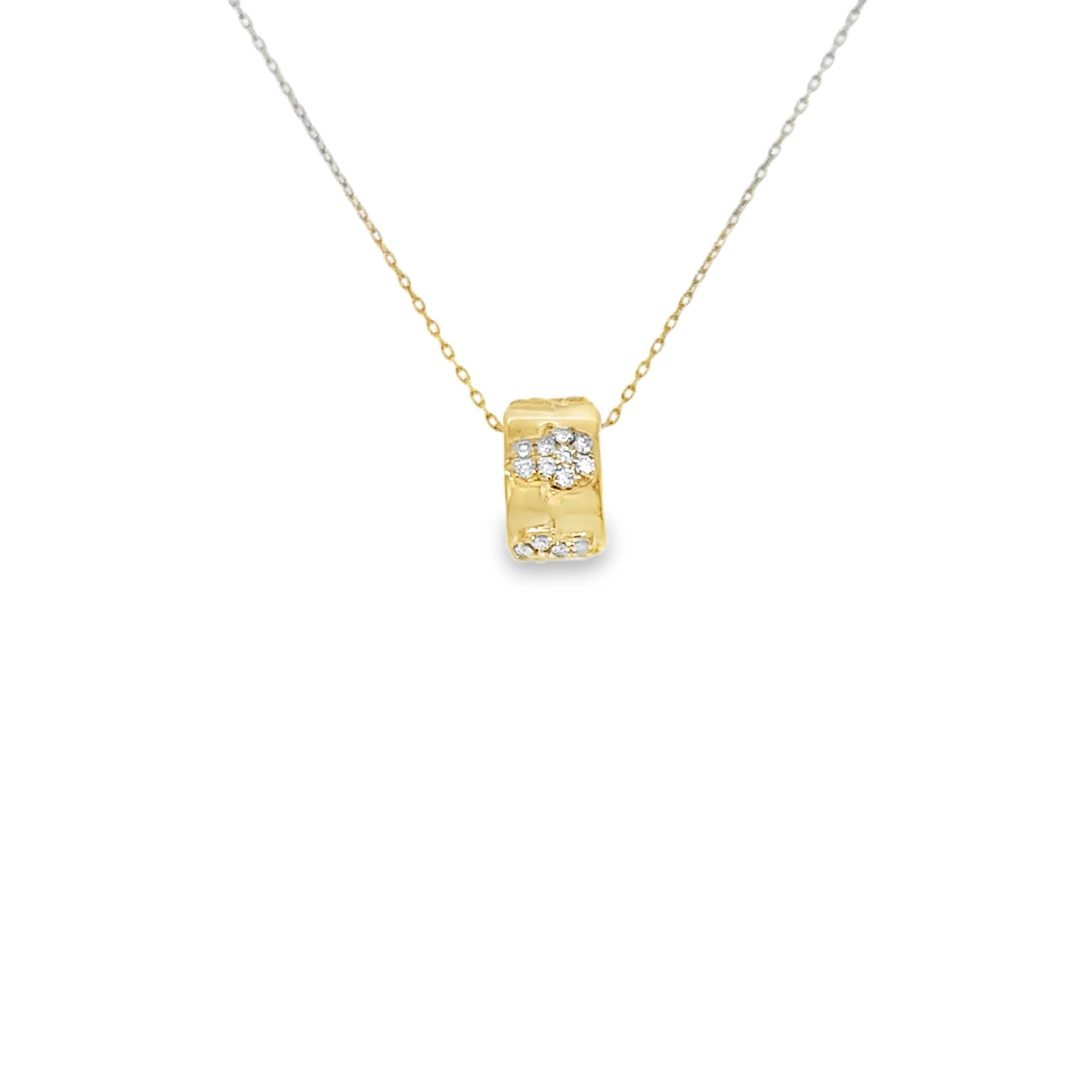 14k Gold Hamza Diamond Cluster Pendant