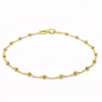 14k Gold Ball Station Bracelet — 7"