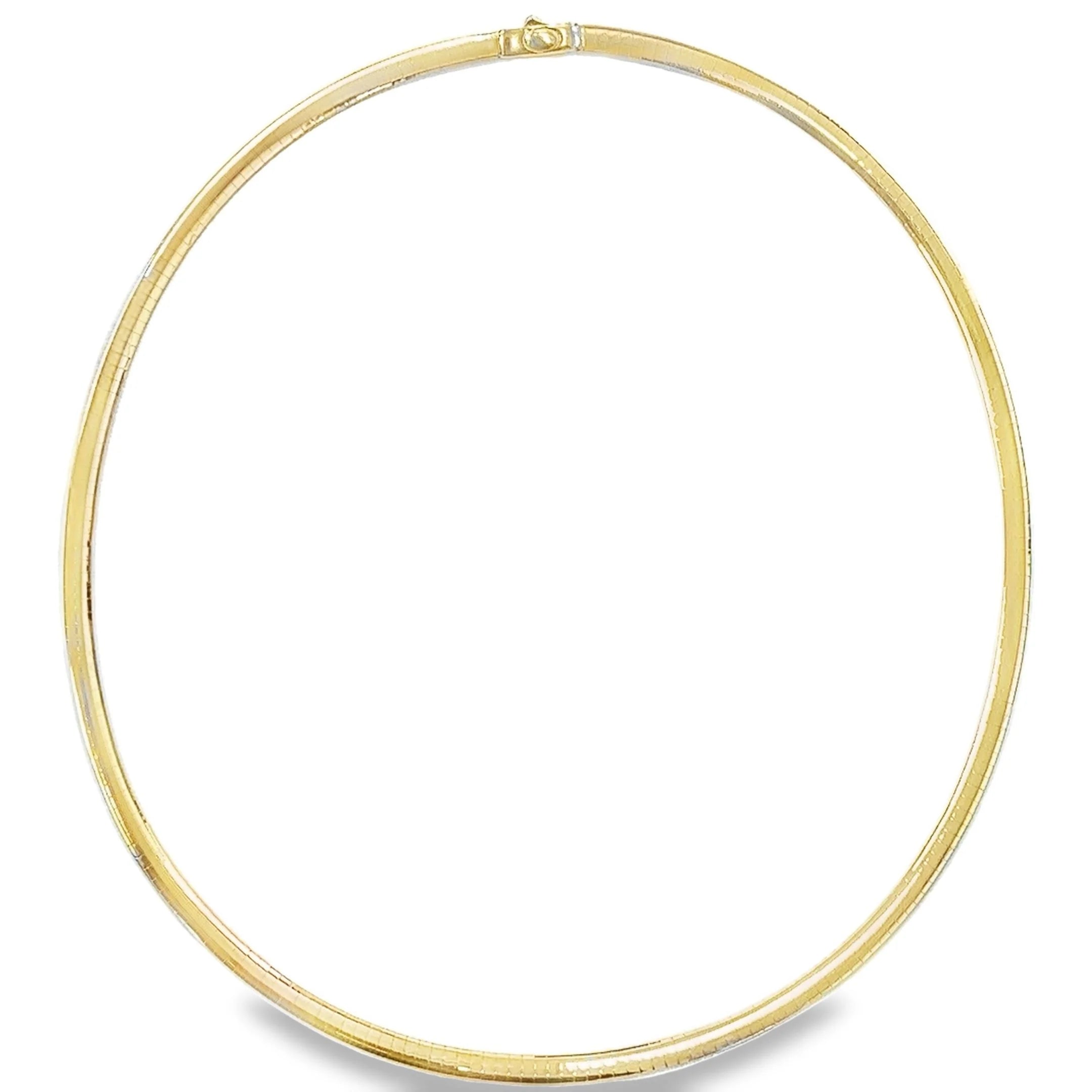 14kt Two-Tone Reversible Omega Necklace, 18" 3.5mm