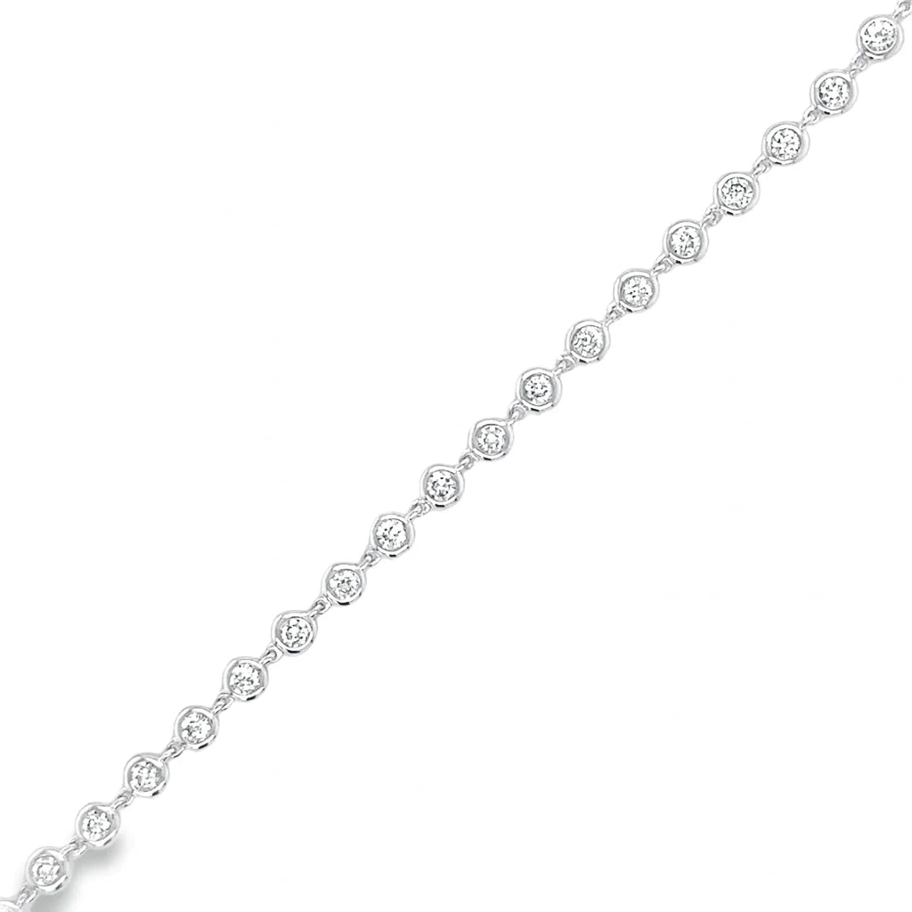 14k Gold Bezel-Set Diamond Tennis Bracelet — 0.76ct