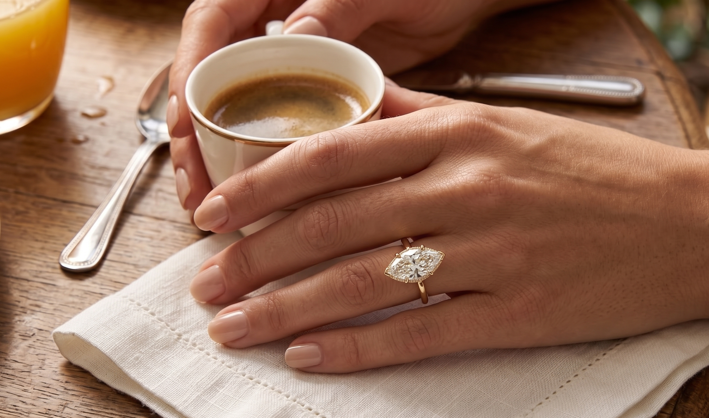 The Tulip Signature — Marquise Lab-Grown Diamond Engagement Ring