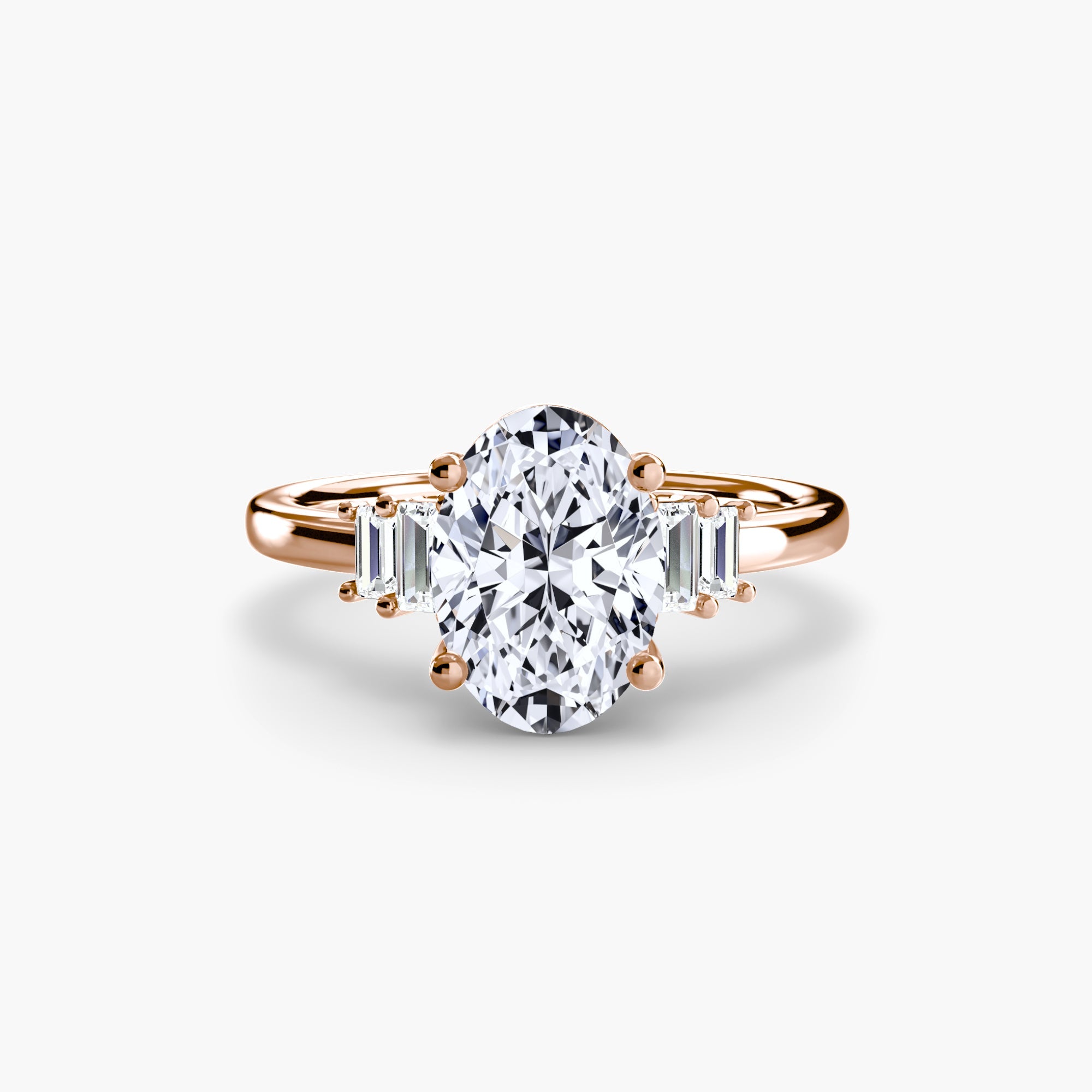 Baguette Accent Solitaire - Jewelry by Cleo