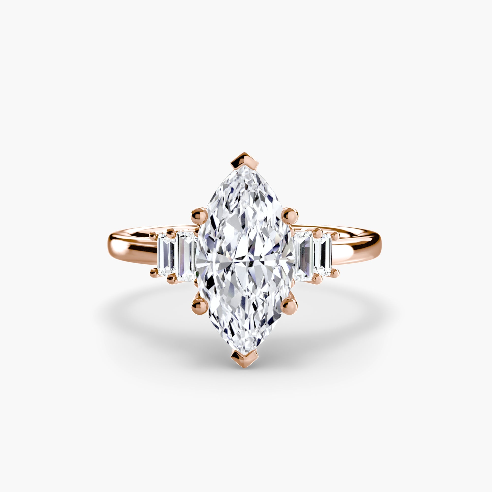 Baguette Accent Solitaire - Jewelry by Cleo