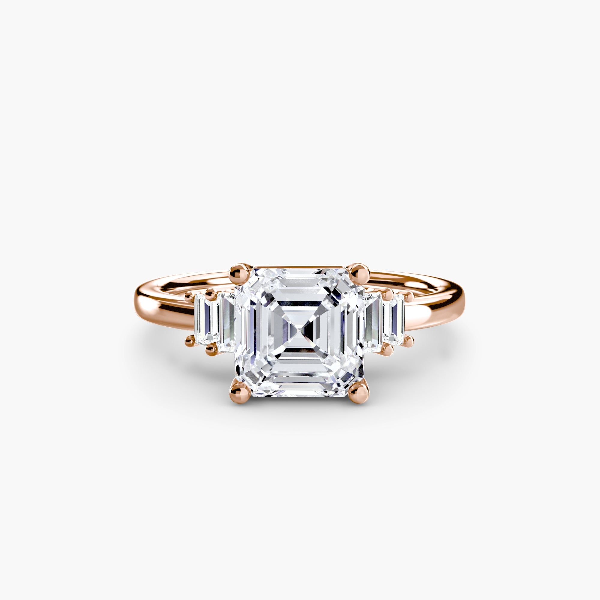 Baguette Accent Solitaire - Jewelry by Cleo