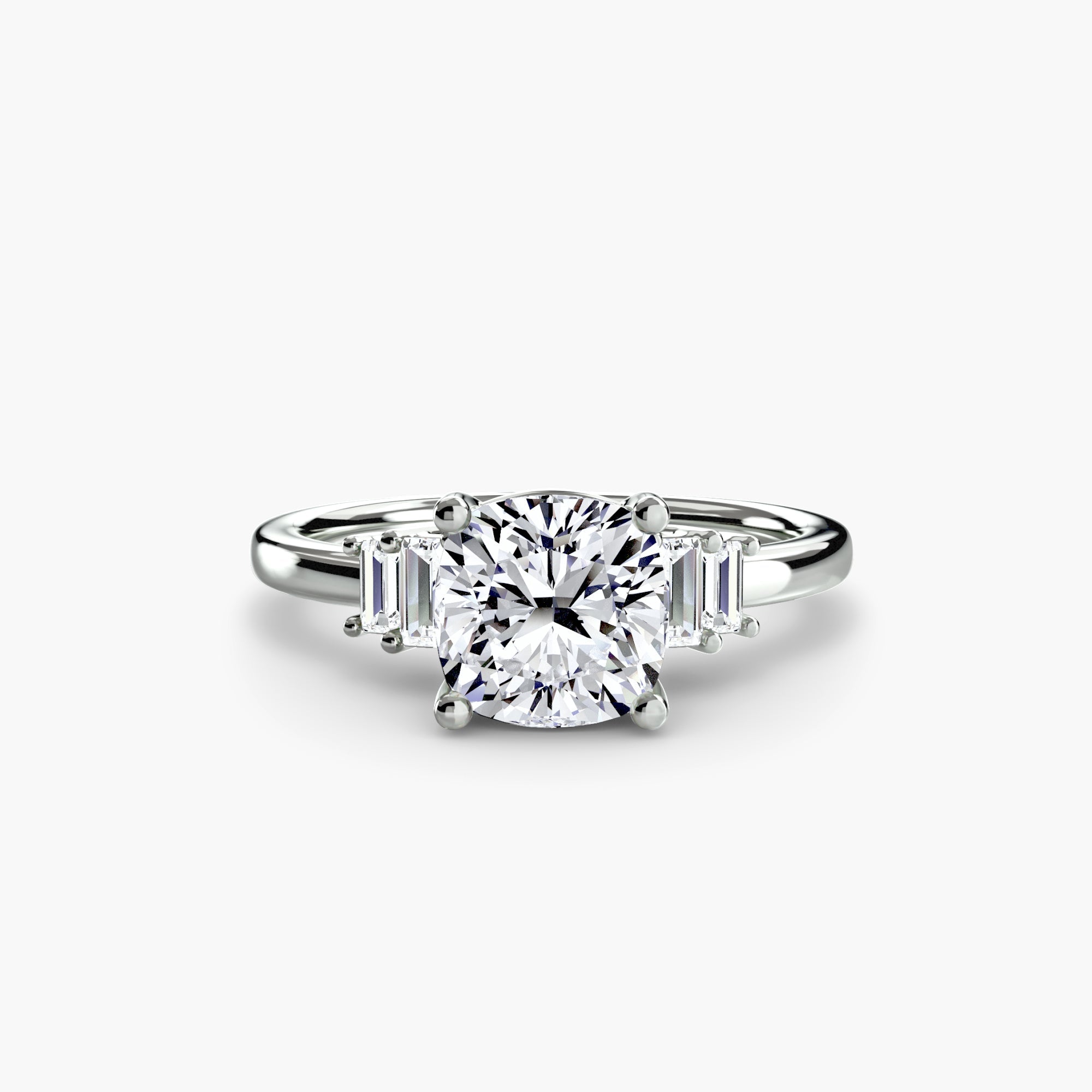 Baguette Accent Solitaire - Jewelry by Cleo