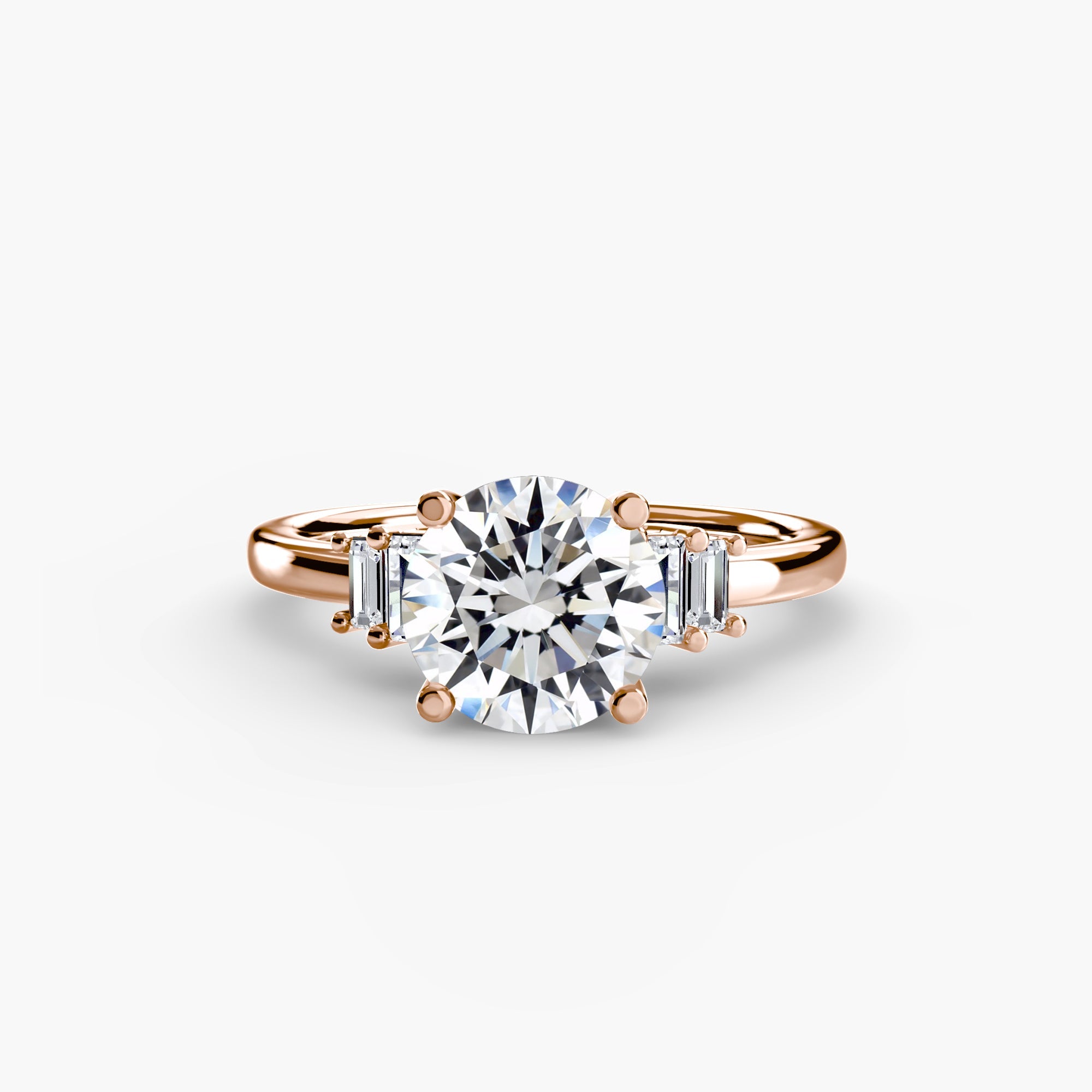 Baguette Accent Solitaire - Jewelry by Cleo