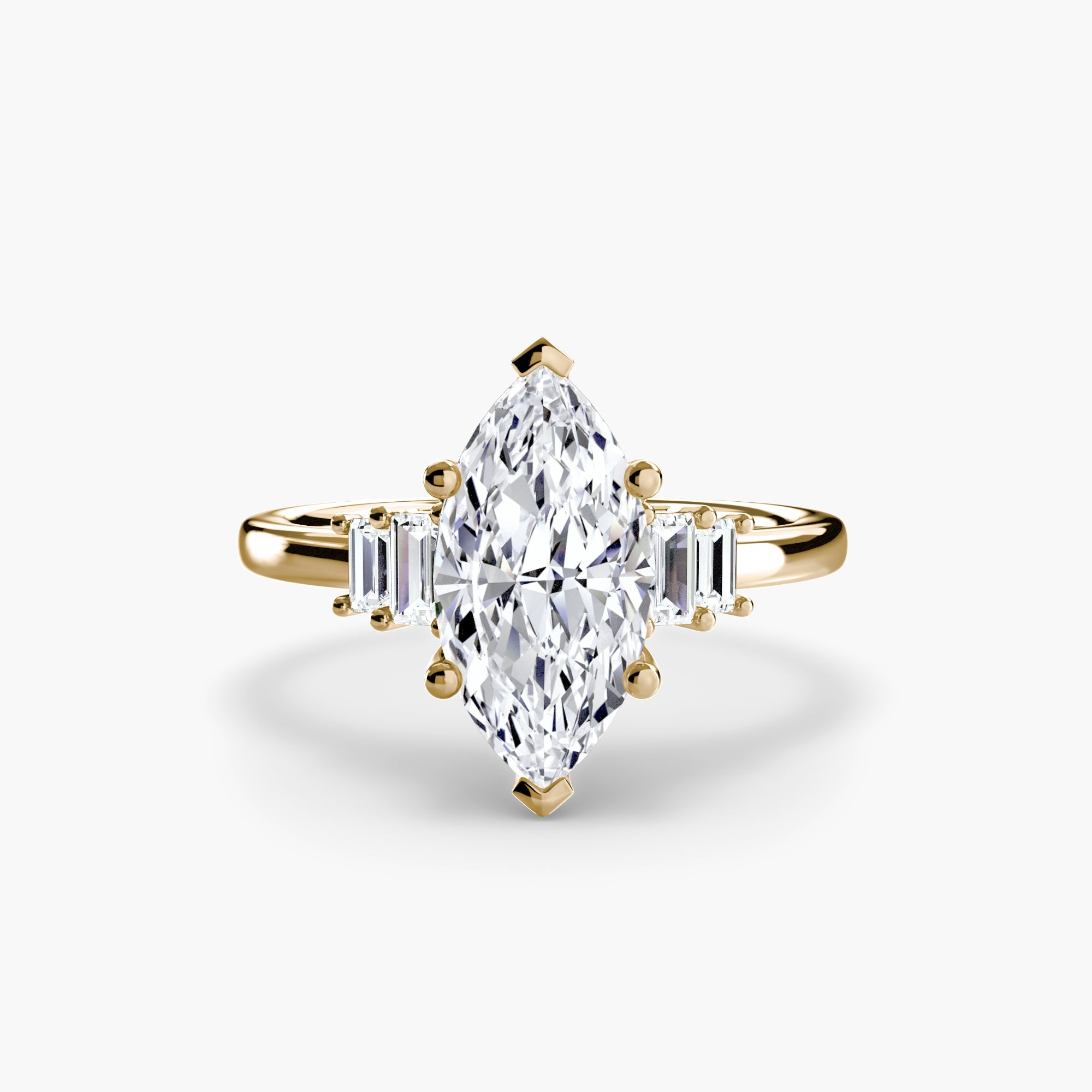 Baguette Accent Solitaire - Jewelry by Cleo