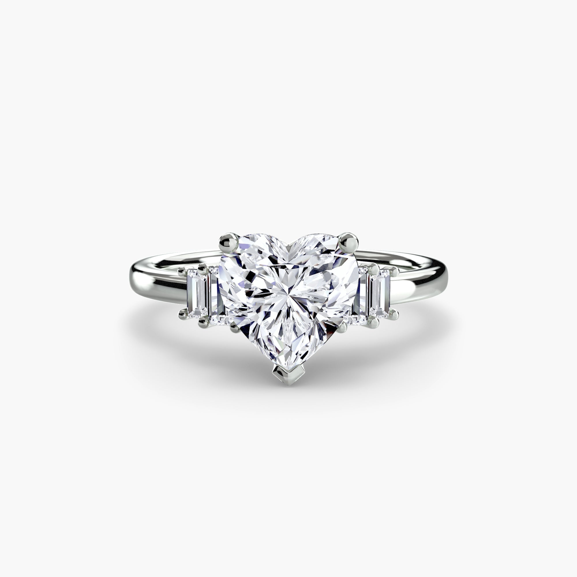 Baguette Accent Solitaire - Jewelry by Cleo