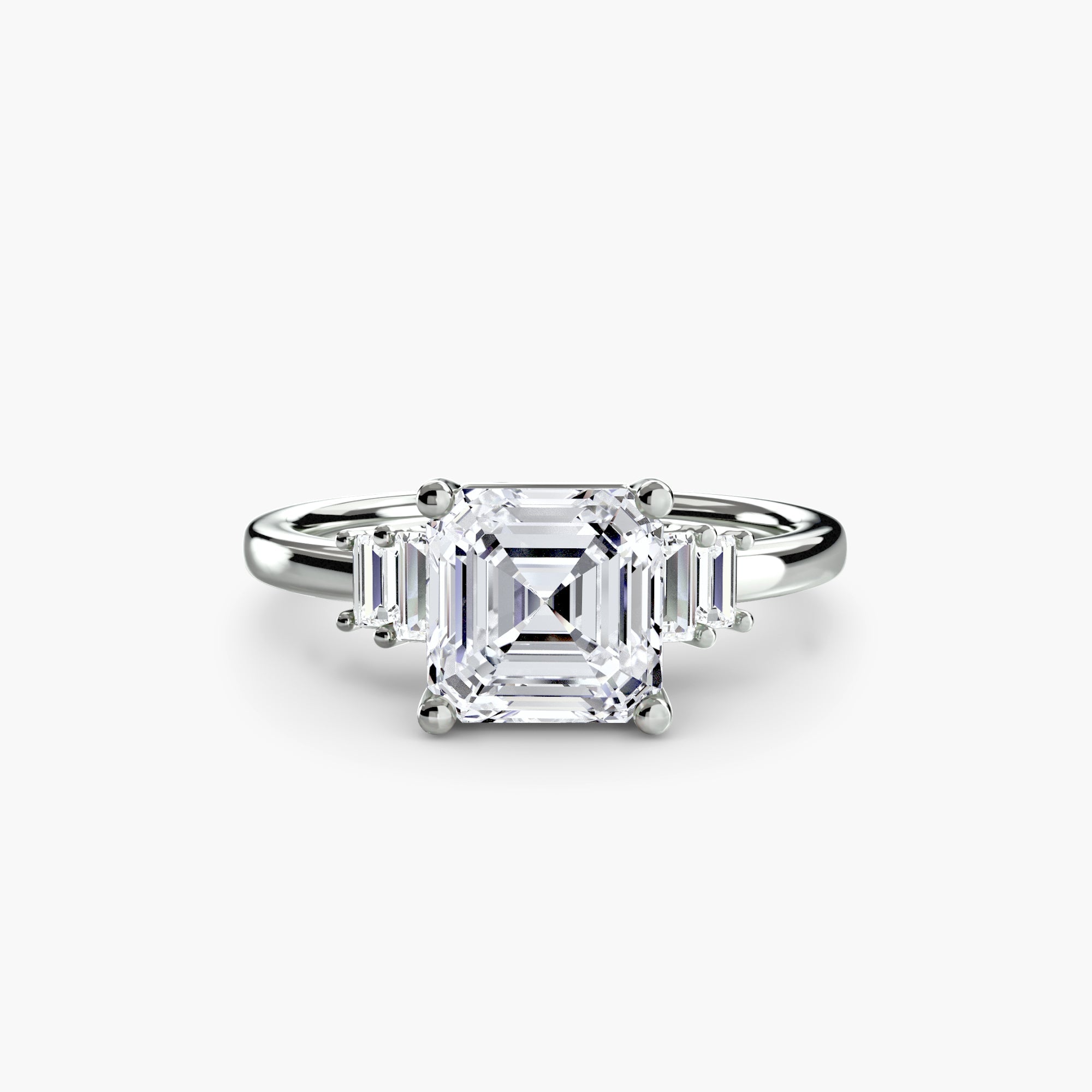 Baguette Accent Solitaire - Jewelry by Cleo