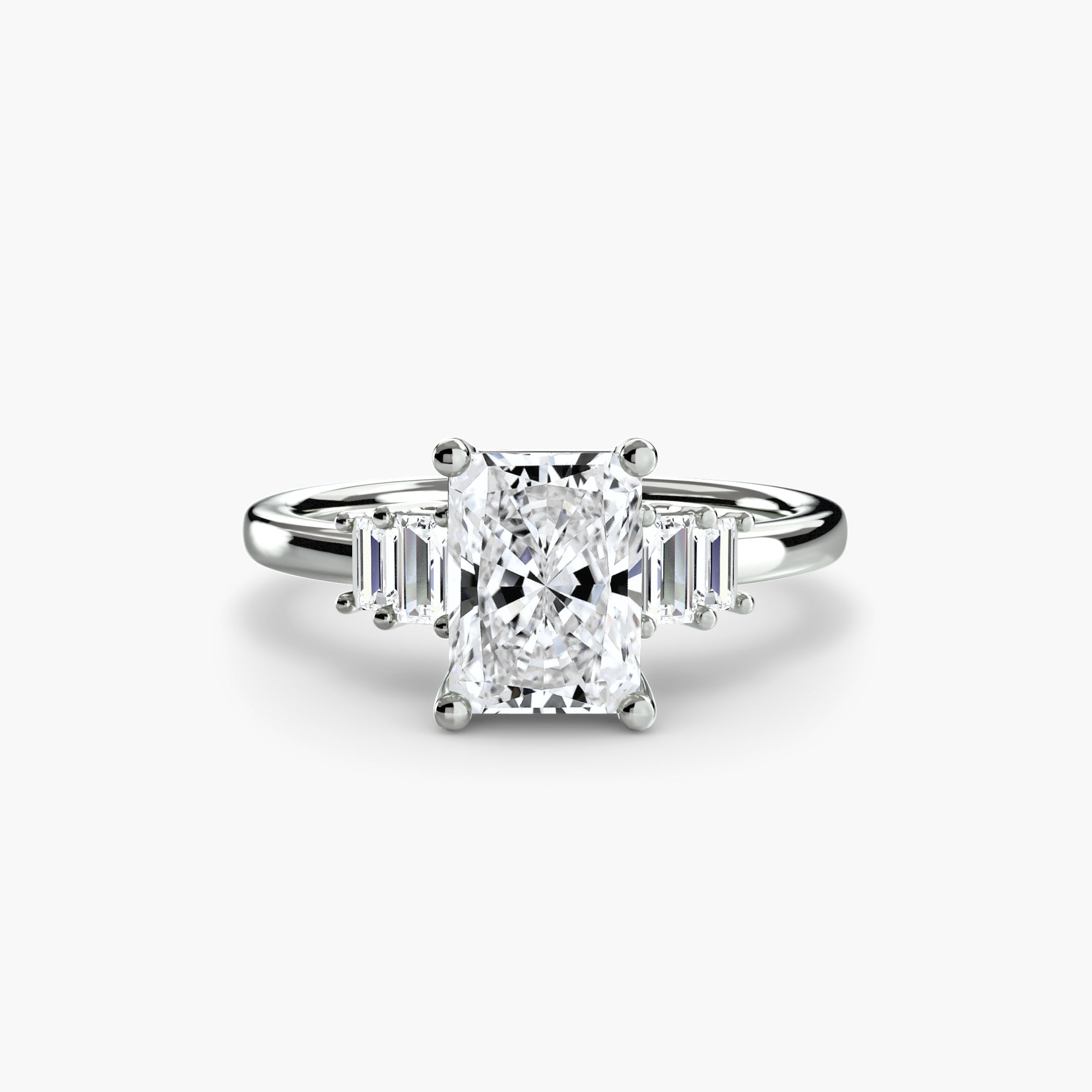 Baguette Accent Solitaire - Jewelry by Cleo
