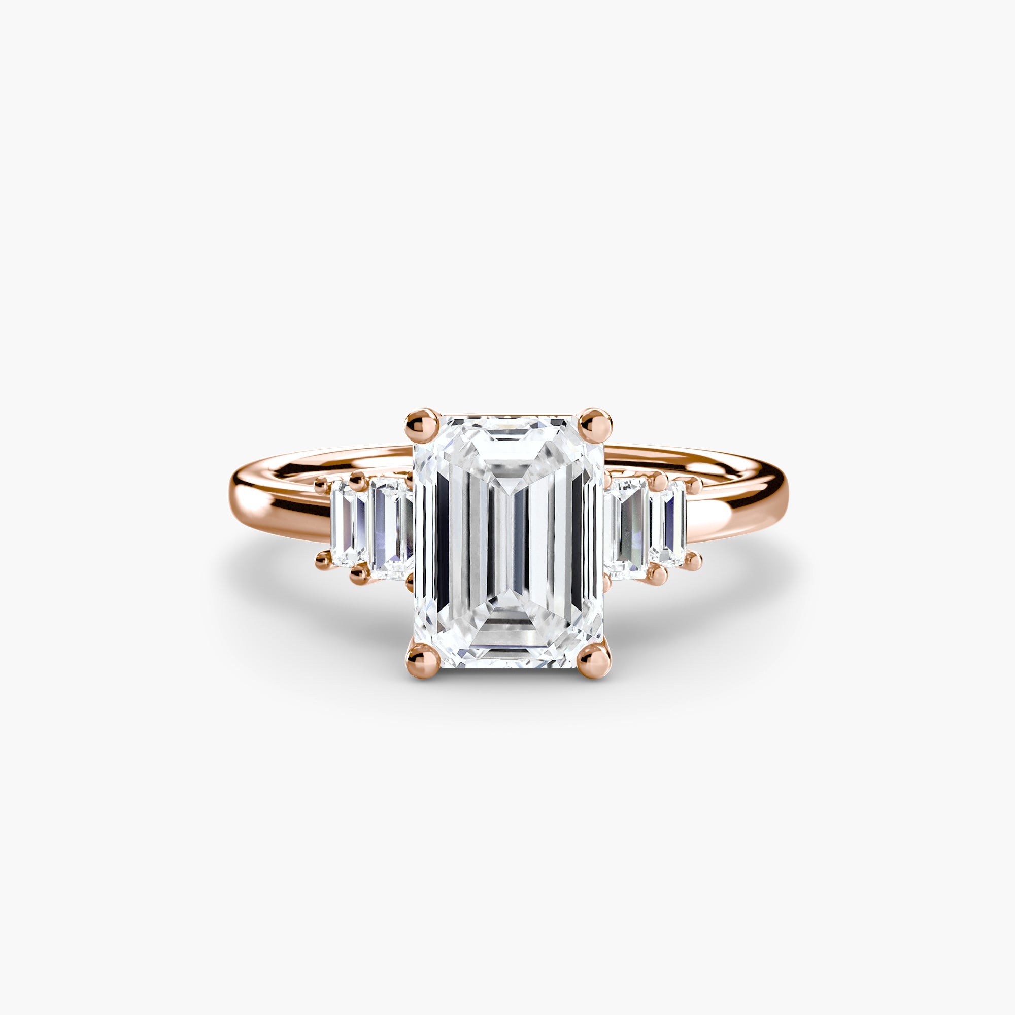 Baguette Accent Solitaire - Jewelry by Cleo