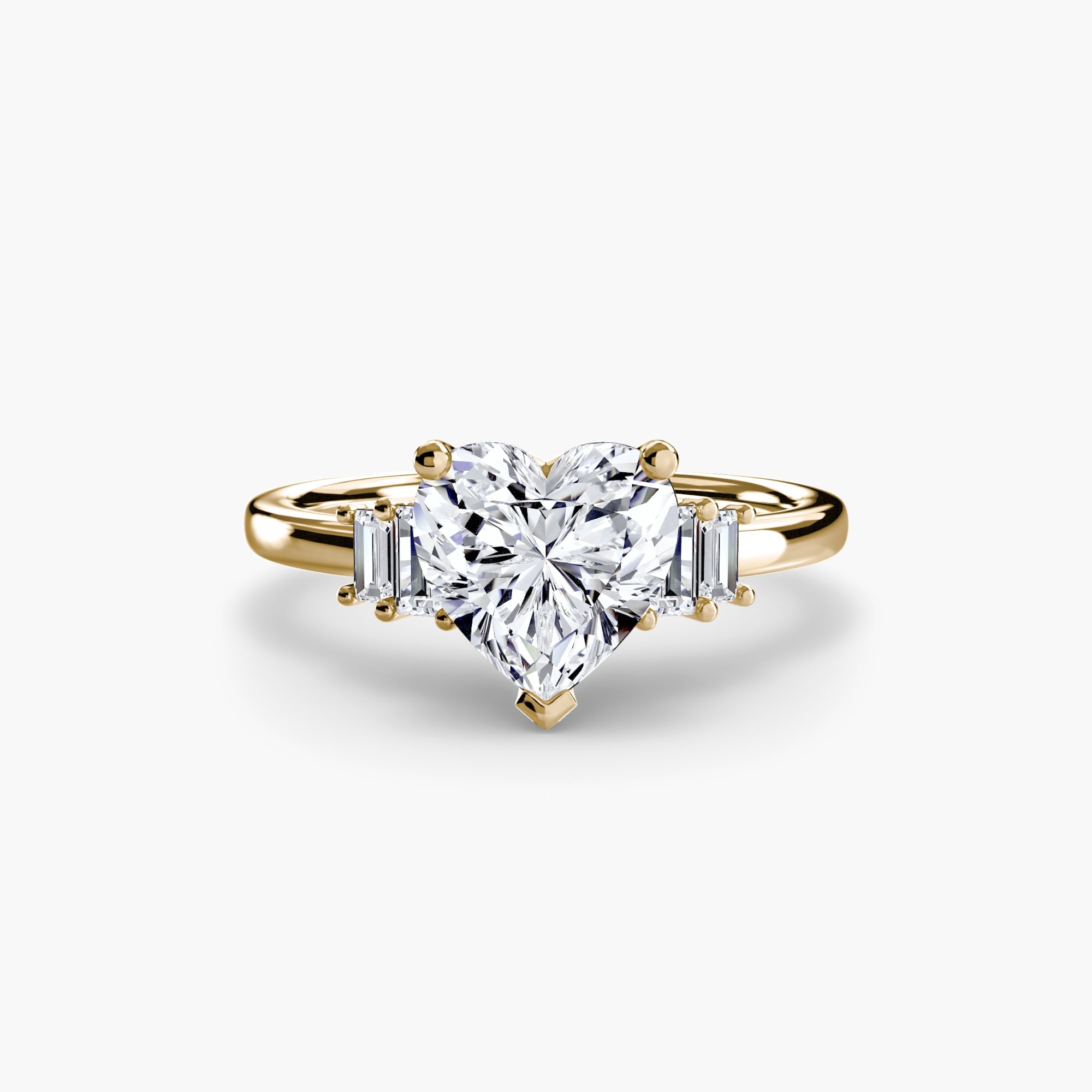 Baguette Accent Solitaire - Jewelry by Cleo