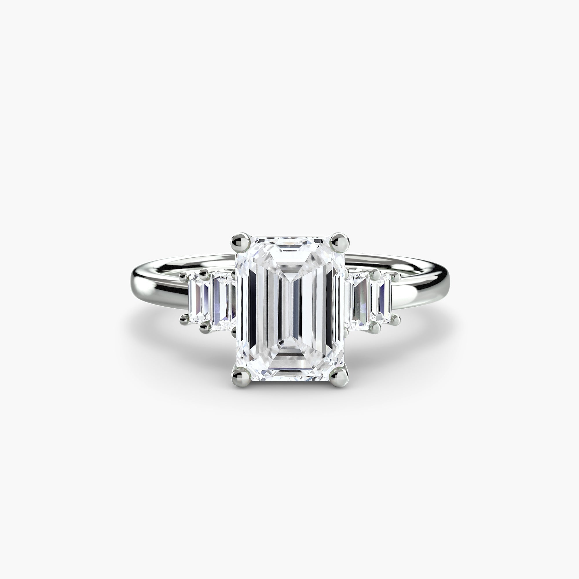 Baguette Accent Solitaire - Jewelry by Cleo