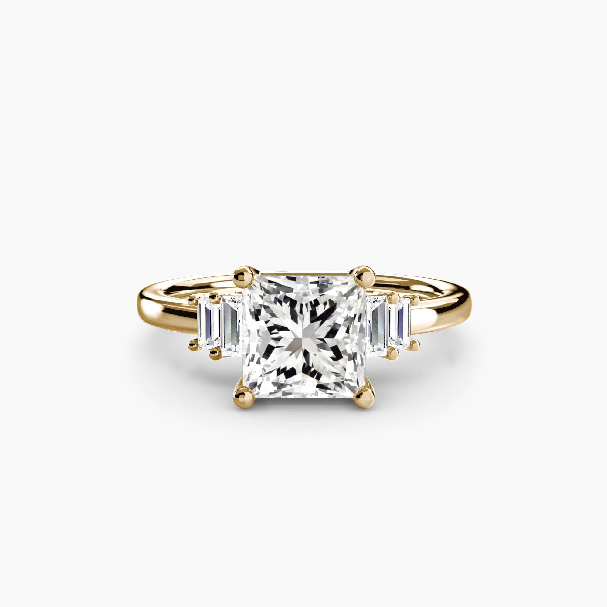 Baguette Accent Solitaire - Jewelry by Cleo