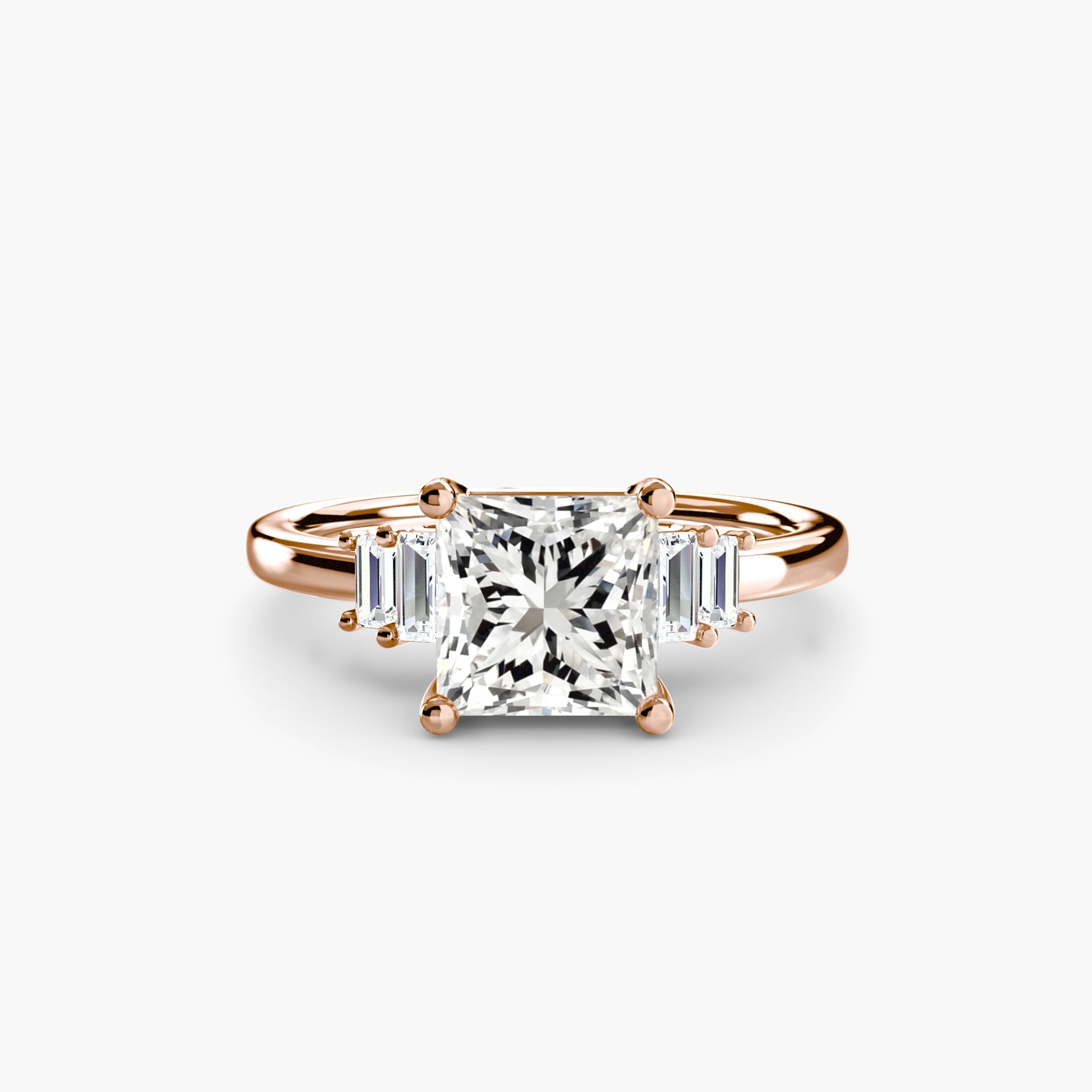 Baguette Accent Solitaire - Jewelry by Cleo