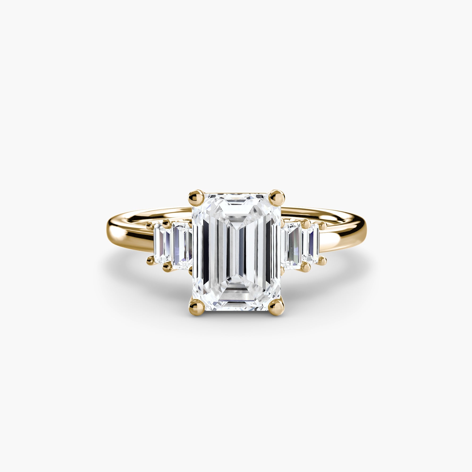 Baguette Accent Solitaire - Jewelry by Cleo