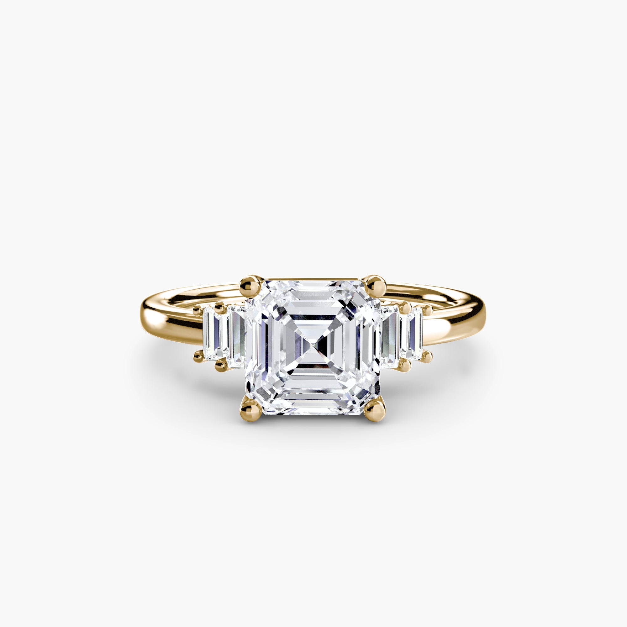 Baguette Accent Solitaire - Jewelry by Cleo