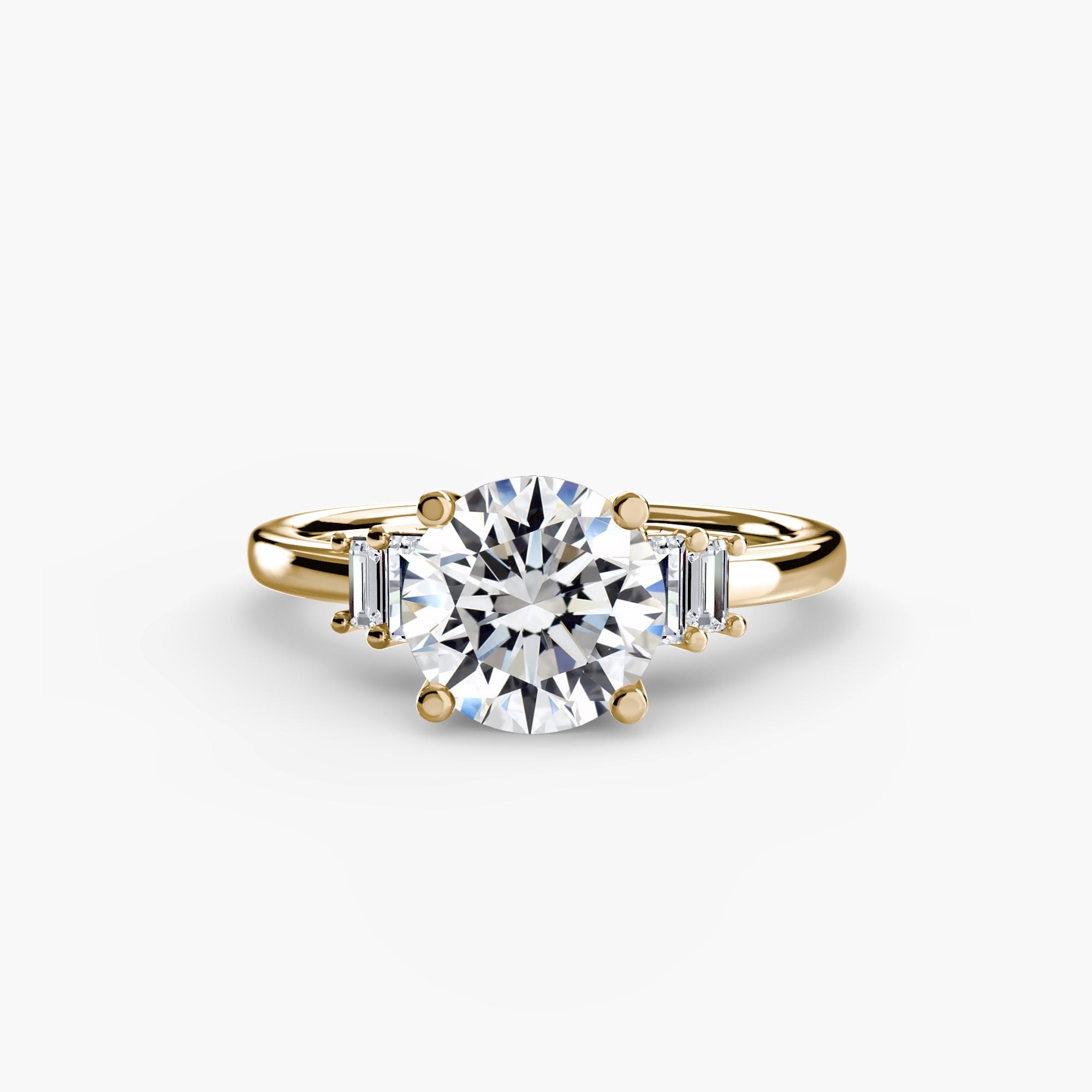 Baguette Accent Solitaire - Jewelry by Cleo