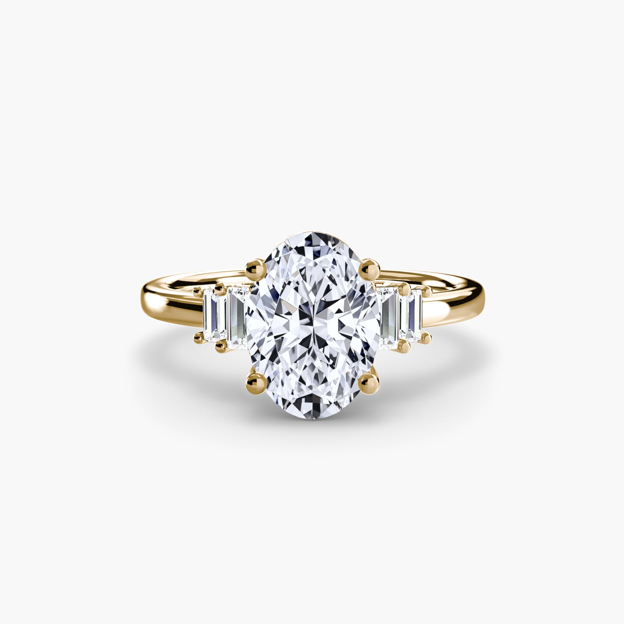 Baguette Accent Solitaire - Jewelry by Cleo