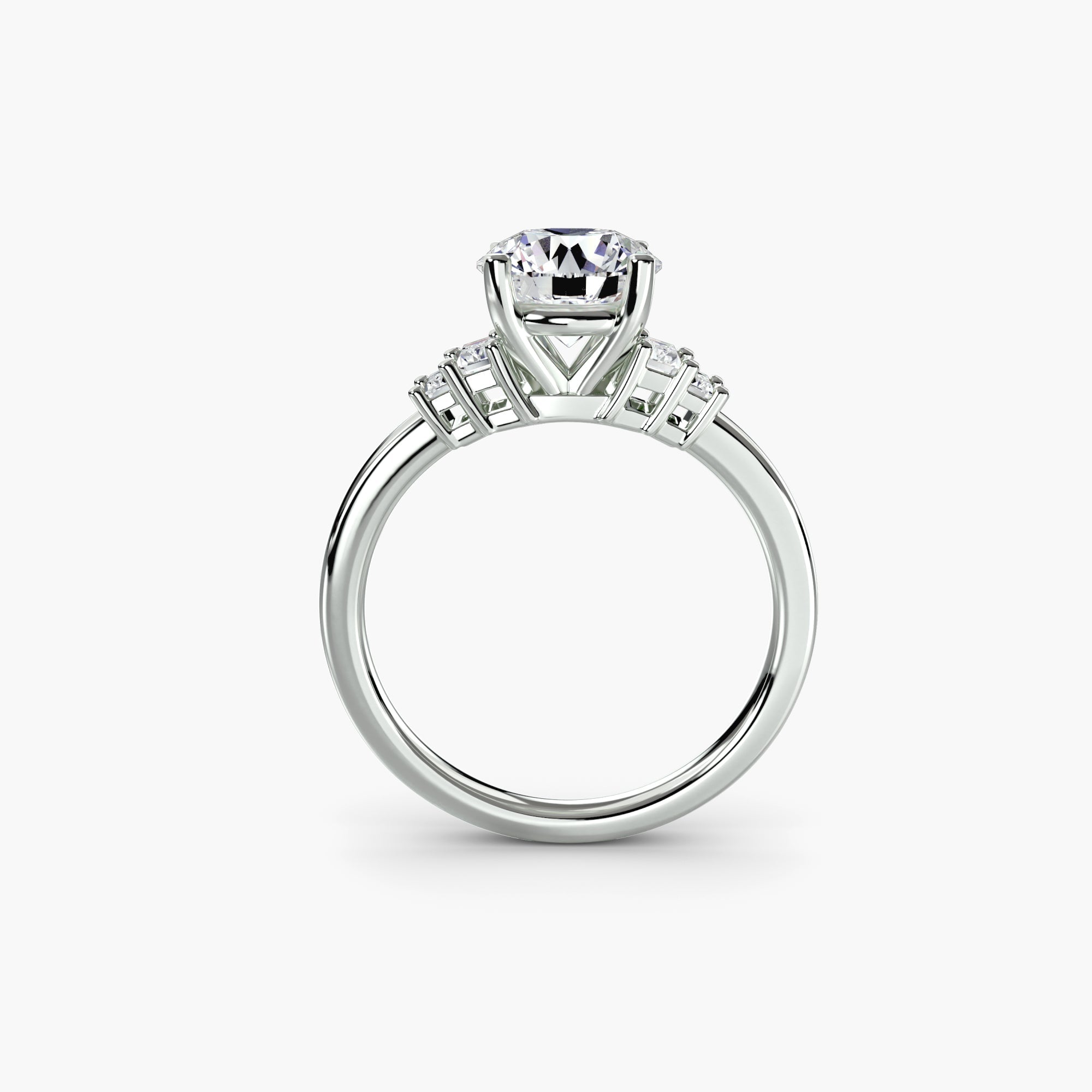 Baguette Accent Solitaire - Jewelry by Cleo