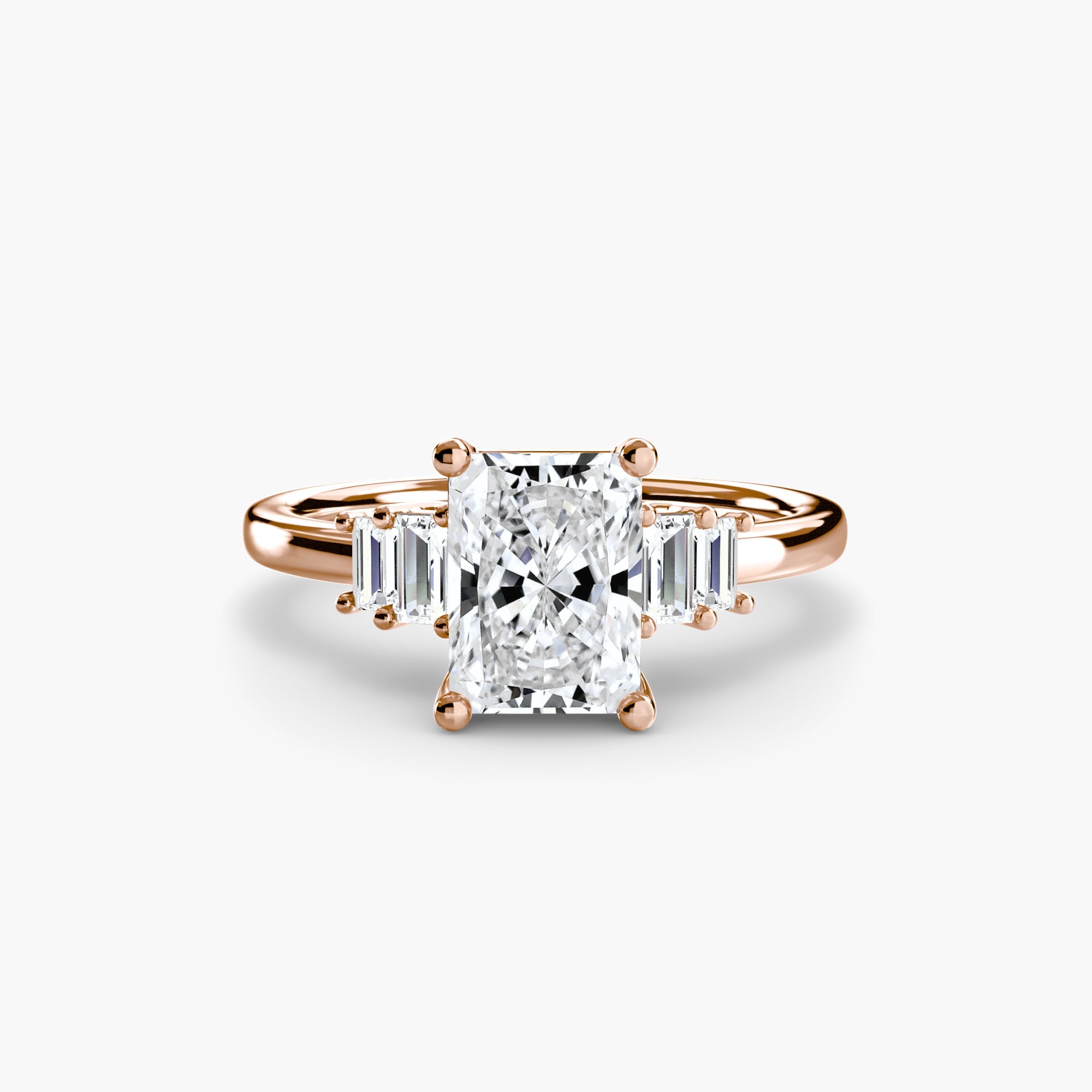Baguette Accent Solitaire - Jewelry by Cleo