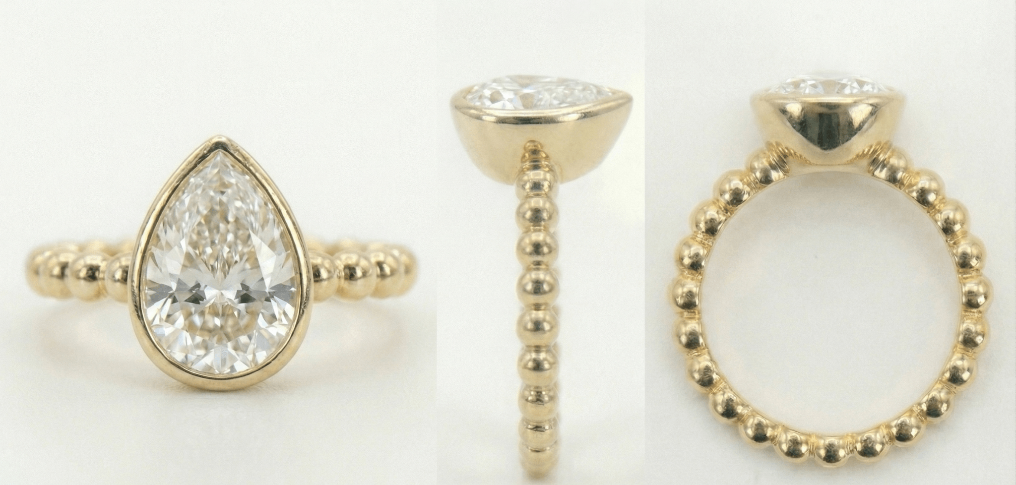 Bezel Bubble Engagement Ring - Jewelry by Cleo